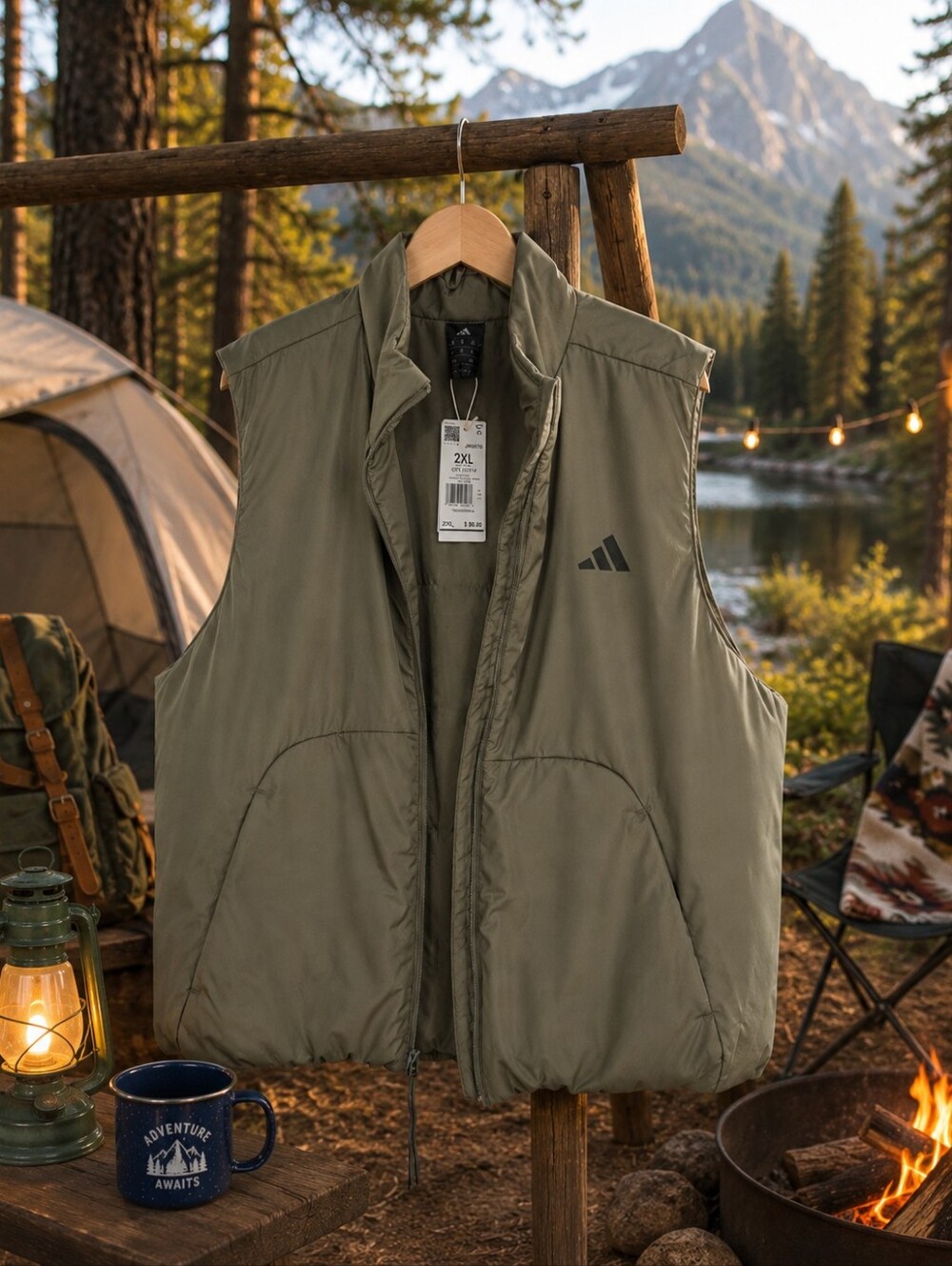 Adidas City Tech CLIMAWARM Padded Insulated Vest Olive 2XL NWT